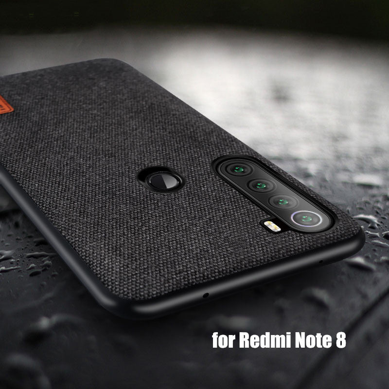 Bakeey Luxury Fabric Splice Soft Silicone Edge Shockproof Protective Case For Xiaomi Redmi Note 8