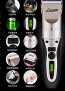 LCD Display Electric Hair Clipper Cordless Trimmer Rechargeable Men Children Elder Salon Barber Kit