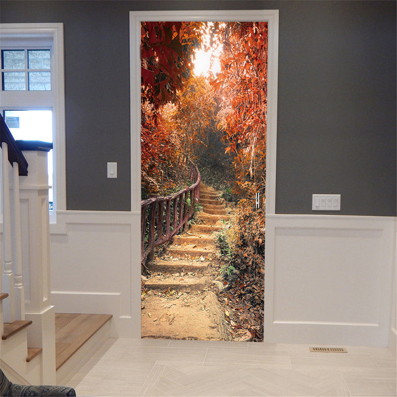 Maple Path Self Adhesive Mural Decals 3D Door Wall Sticker Home Decor Waterproof