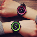 MILIER 8287 Fashion Unisex Male Female Leather Strap Lovers Quartz Wrist Watch