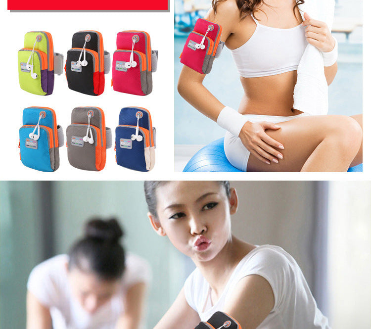 New fashion night running ultra light multi-function men and women reflective waterproof diving material outdoor running mobile sports arm bag