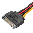SATA 15 Pin to Dual 4 Pin Power Adaptor SATA Y Splitter Cable Power Supply Cable