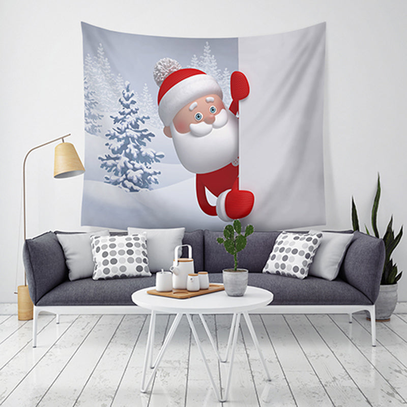Loskii LWG7 Christmas Tapestry Santa Print Wall Hanging Tapestry Art Home Decor Christmas Decorations For Home