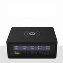 50W LCD Digital Display USB Charger 5 Port High Power Fast Charge USB Smart Charger Wireless Charging QC3.0