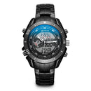 STRYVE S8019 Men Luminoud Display Alarm Clock Chronograph Sport Steel Strap Dual Display Digital Watch