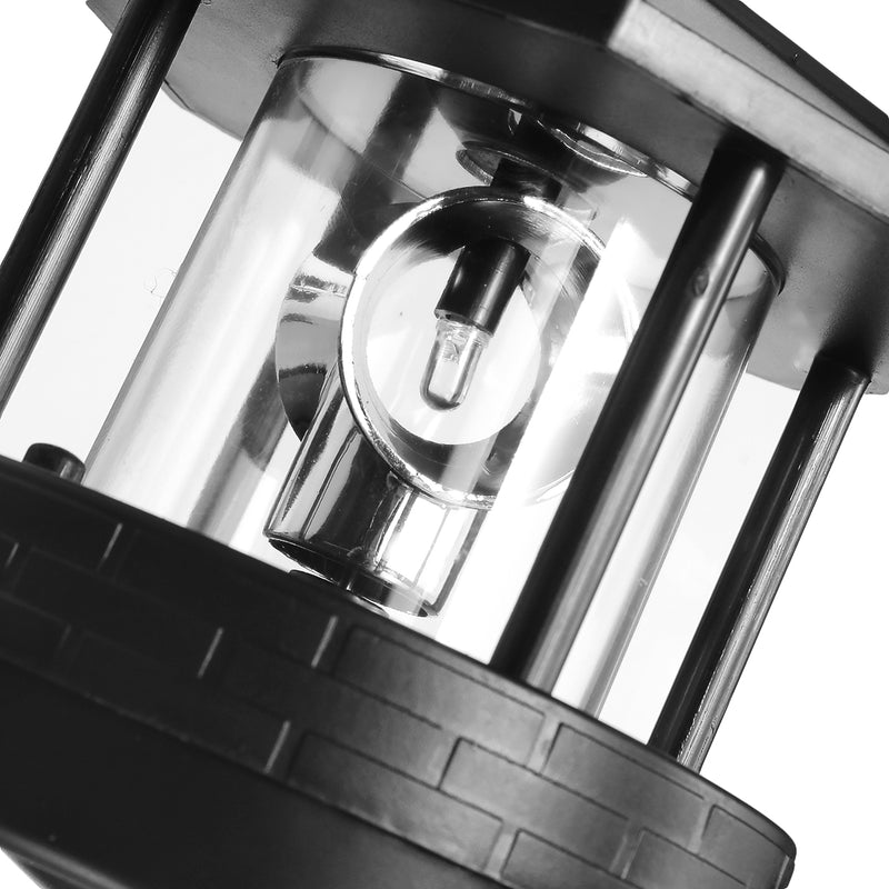 Black LED Solar Powered Lighthouse 360 Rotating Light Outdoor Garden Desk Lamp