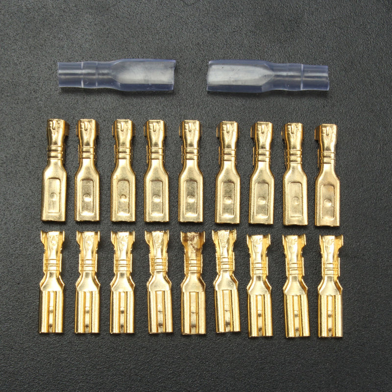 Excellway TC04 100pcs Copper 2.8mm Female Spade Crimp Terminals 22~16AWG