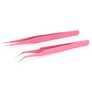 Stainless Steel Nail Nippers Straight Curved Tweezers Nail Rhinestone Paillette Glitter Picker Eye Makeup