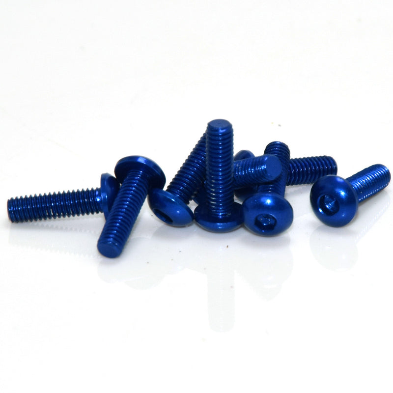 Suleve M3AH13 10Pcs M316mm Hex Socket Screws Round Head Cap Screw 7075 Aluminum Alloy