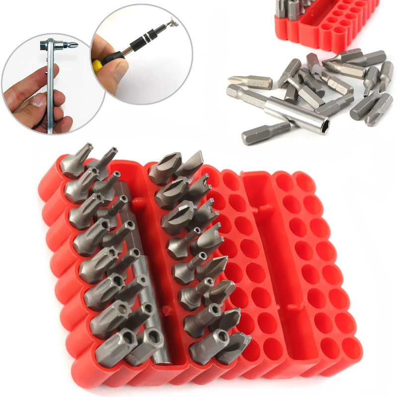 33pcs Security Hole Hex Star Spanner Electric Star Screwdriver Hex Bit Set Magnetic Holder Rod