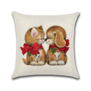 Merry Christmas Lovely Cats Dogs Cushion Covers Pillow Case Seat Sofa Pillow Cover