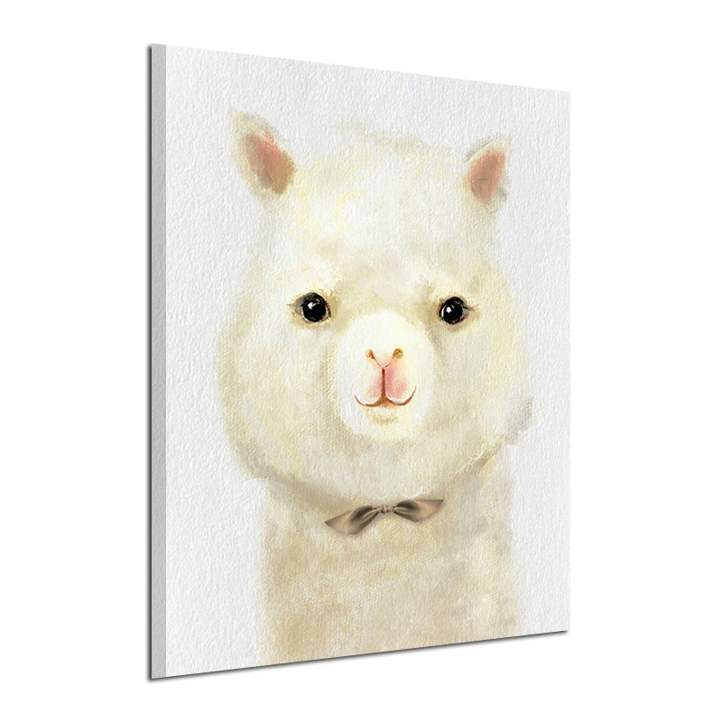 Miico Hand Painted Oil Paintings Cartoon Alpaca Paintings Wall Art For Home Decoration