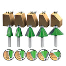 Drillpro 8mm Shank Chamfering Router Bit 11.25-45 Degree Milling Cutter for Woodworking
