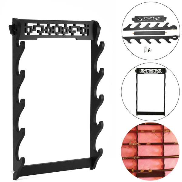 5 Tiers Wall Hanging Decor Samurai S word Holder Katana Holder Stand Hanger Frame Bracket Rack