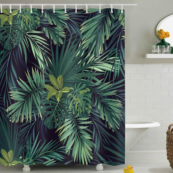 3D Banana Leaves Printing Waterproof Bathroom Shower Curtain