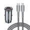 DUX DUCIS B50 30W 5A QC3.0 PD3.0 Mini Dual Port Smart Fast Charging Car Charger with Data Cable