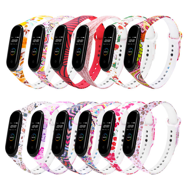 Color Pattern Watch Band Watch Strap for Xiaomi Miband 3 Miband 4 Strap