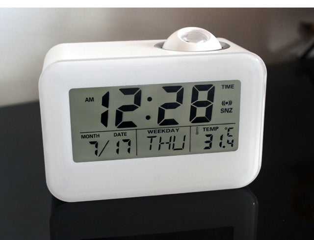 Voice-activated Projection Clock Fashion Electronic Alarm Clock Student Child Old Man Mute Bedside Smart Clock Person Clock