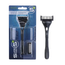 Minleaf ML-HR1 Ultra-smooth Manual Beard Shaver Razor 5+1 Layers Precision Edging Blades Hair Shaving Tool Vitamin E & Aloe Vera Lubrication Strip with Blade Protector