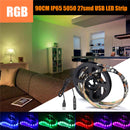 90CM USB RGB SMD5050 27 LED Flexible Rope Tape Strip Light TV PC Background Lighting Lamp DC5V