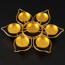 Assembled Lotus Style Alloy Butter Oil Ghee Lamp Candle Holder Without Candles