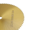 Drillpro 60/80x6x0.6mm 72T TI-coated Mini HSS Circular Saw Blade Rotary Cutter for Metal Woodworking