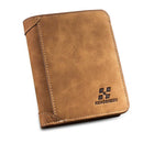 IPRee Men's Vintage RFID Blocking Trifold Wallet PU Leather ID Credit Card Holder