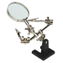 Hand Soldering Iron Stand Helping Clamp Magnifying Tool Auxiliary Clip Magnifier Station Holder