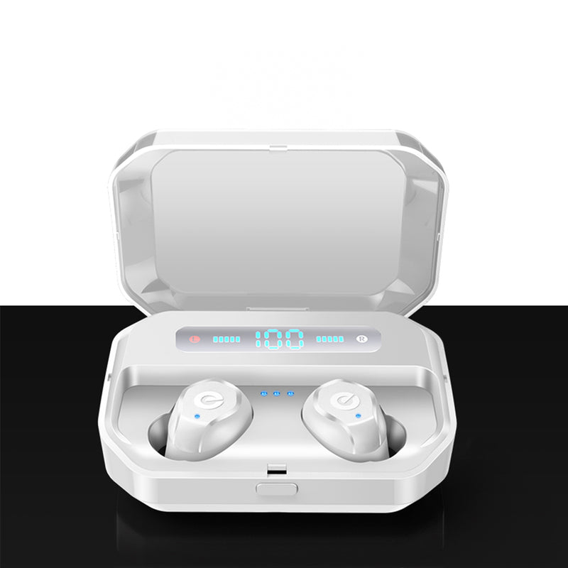 Dual bluetooth 5.0 TWS Wireless Earphone Digital Display IPX7 Waterproof In-ear Headphone with Mic Charging Box