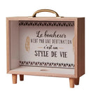 Wooden Money Boxes Saving Bank Coin Collecting Storage Empty Box Container