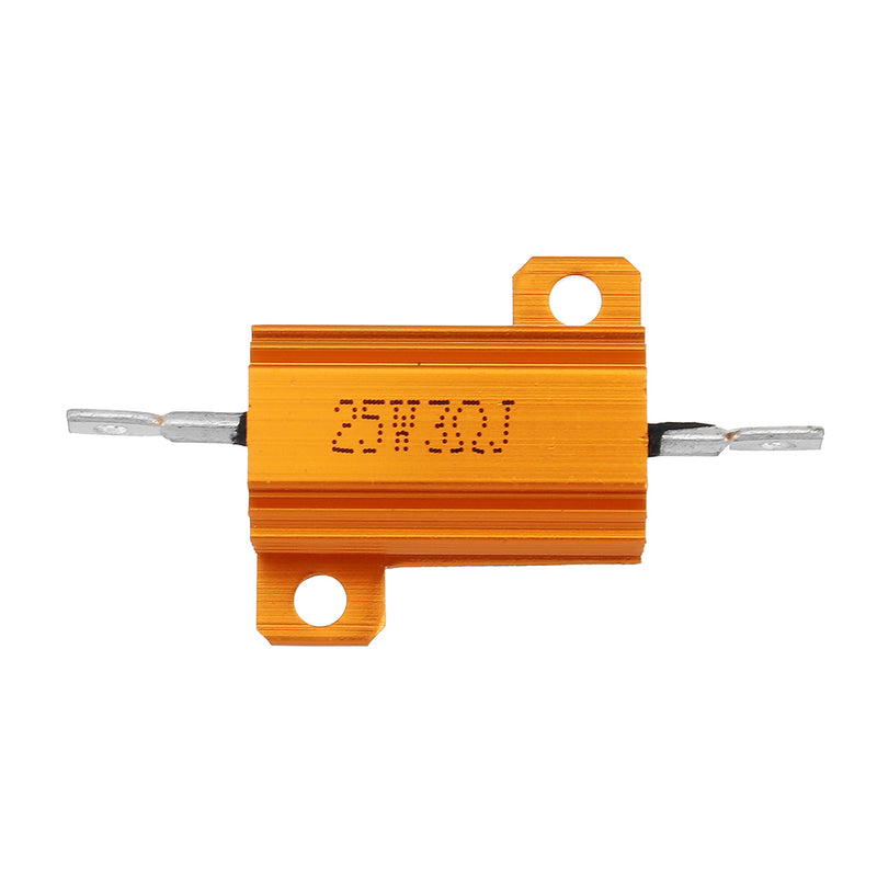 10pcs RX24 25W 3R 3RJ Metal Aluminum Case High Power Resistor Golden Metal Shell Case Heatsink Resistance Resistor