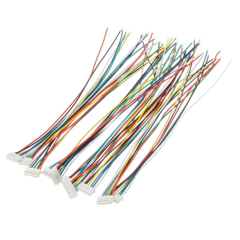 Excellway Mini Micro JST 1.5mm ZH 6-Pin Connector Plug and Wires Cables 15cm 10 Set