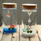 DIY Moss Micro Landscape Cylinder Glass Bottle with Colorful LED Light Succulent Plants Vase