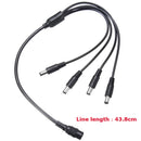 5.5x2.1mm DC 12V 1A Power Supply Adapter for CCTV Security Camera DVR + 4 Split Power Cable