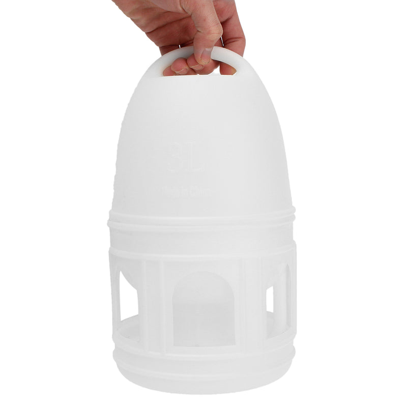 3L White Plastic Drinker Pigeons Birds Accessories Feed Suppliers Automatic Waterer w/ Handle