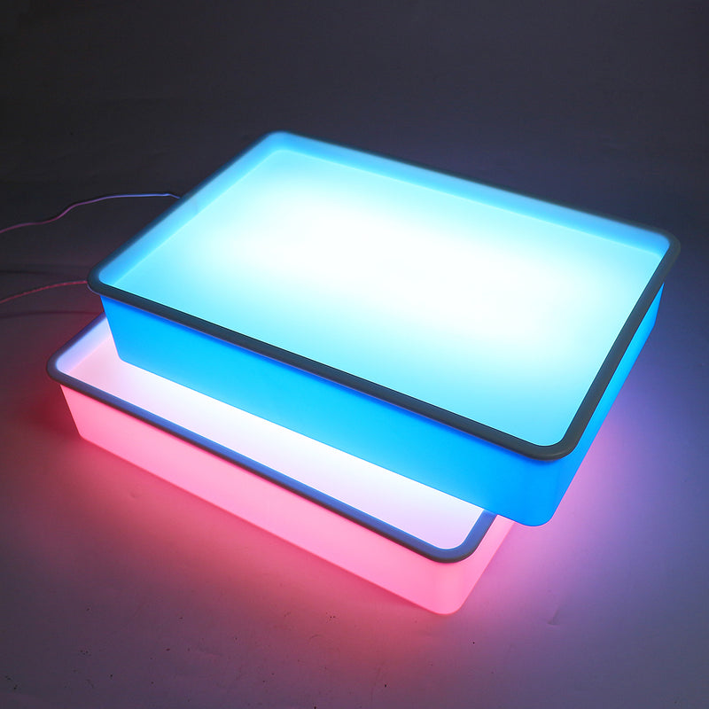 Child LED Light Sand Painting Table Hand Paintings Box Light SandBox with Small Broom and Dustpan