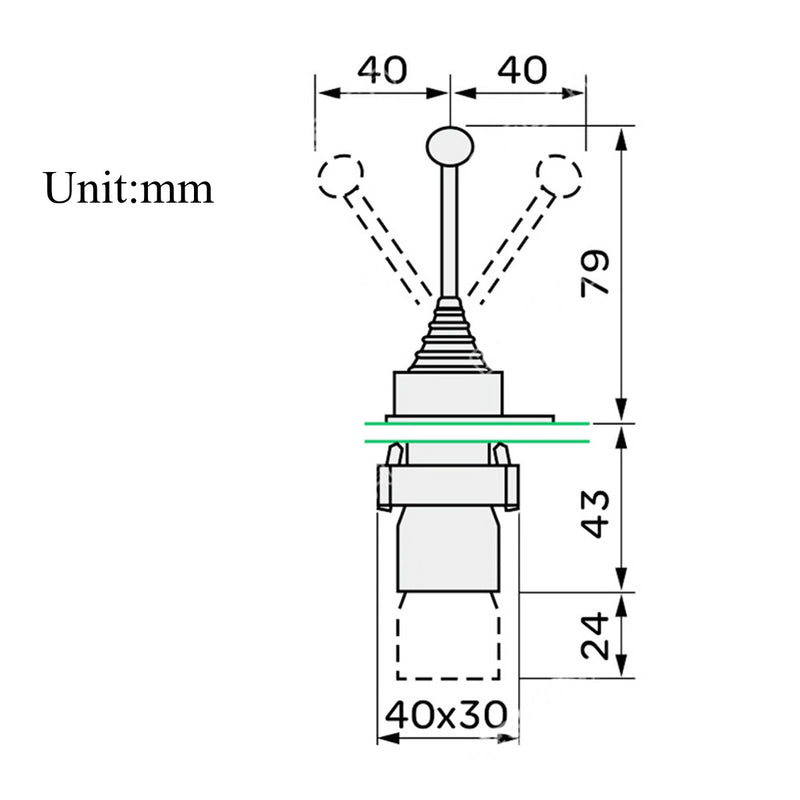 600V Spring Return Joystick Self-Reset Switch 4 Position 4NO XD2PA24CR Black