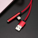 Bakeey 2 in 1 Type C 3.5mm Jack Audio AUX Fast Charging Data Cable 1M For Oneplus 6 Xiaomi Mi8 S9