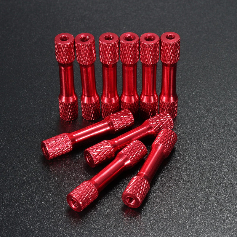 Suleve M3AR3 10Pcs M3 35mm Knurled Standoff Aluminum Alloy Multicolor