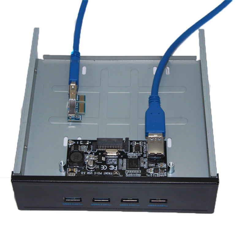 SSU FU3401 PCI-E to USB 3.0 with Front 4 Ports Optical Drive Expansion Card for Desktop Computer