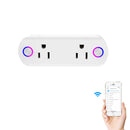 MoesHouse 16A Mini WiFi Smart Socket US Standard Dual Outlet Wall Switch Plug Independent Control with Power Monitoring Work with Amazon Alexa and Google Home