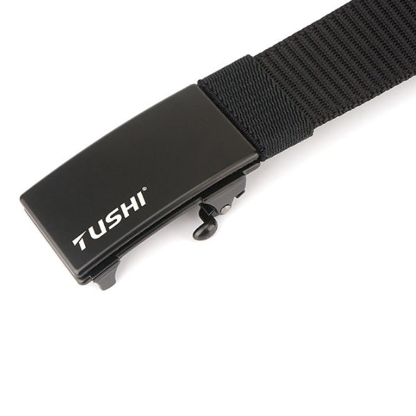TUSHI 120cm Tactical Belt Military Security Elastic Waist Belt Automatic Buckle Casual Nylon Waistband