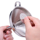 KCASA KC-FS022 5 Inches Stainless Steel Funnel Wide Mouth Liquid Oil Filling Funnel With Strainer