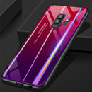 Bakeey Rainbow Gradient Color Tempered Glass Back Cover+TPU Frame Protective Case For