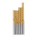 Drillpro 4mm Shank 12-32mm Tungsten Carbide End Mill Titanuim Coated PCB Milling Cutter
