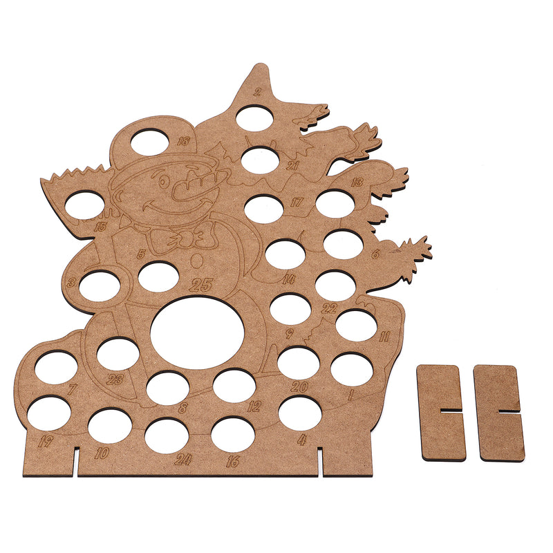 Wooden Christmas Advent Calendar Snowman Chocolates Orange Storage Box Xmas Gift Decorations