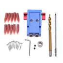 5pcs Pocket Hole Jig Kit System Woodworking Joinery Step Drill Bit Wood Oblique Drill Guide Tool