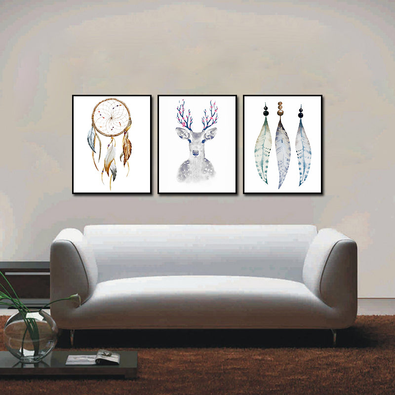 Miico Hand Painted Three Combination Decorative Paintings Simple Style Oil Painting Wall Art For Home Decoration