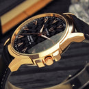 YAZOLE 346 Fashion Men Quartz Watch Casual Leather Strap Watch