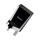 Basues 10.5W 2A Smart Protection Dual USB Travel Charger UK Plug Fast Charging Speed Mini Universal Charger Adapter for Samsung S10+ Xiaomi 9T Redmi Note8